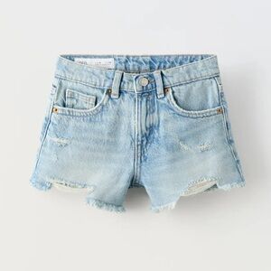 Zara Kids Denim Frayed Shorts